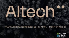 Altech, Sveriges mest mångsidiga produktsortiment för tekniska installationer, ställer ut på Nordbygg i monter A08:31